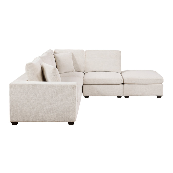 Homelegance - Serenity 5 Piece Modular Sectional with Ottoman in Beige - 8310NBE*52ACC1ACROT - GreatFurnitureDeal