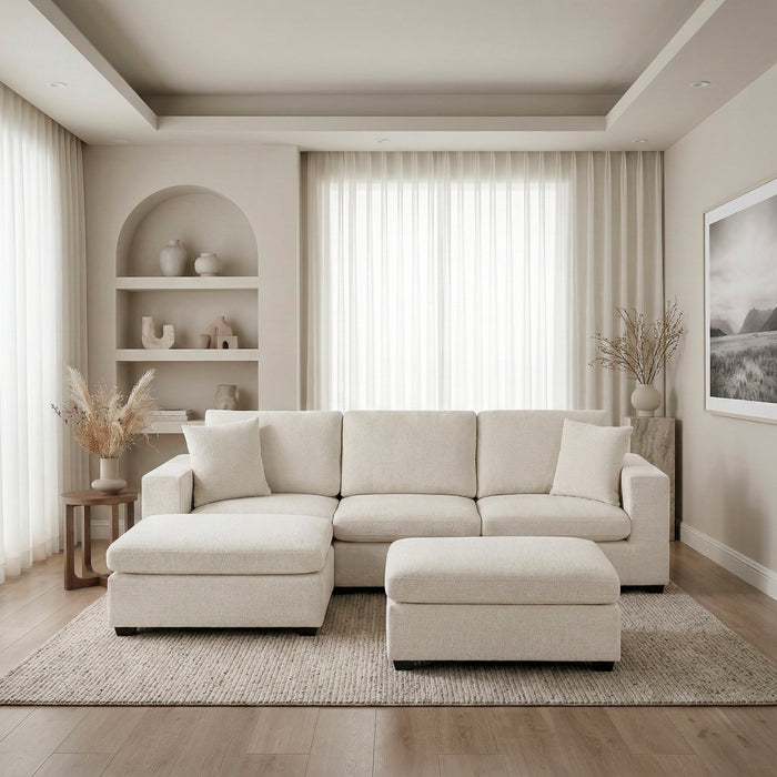 Homelegance - Serenity 5 Piece Modular Sectional with Two Ottomans in Beige - 8310NBE*5AC2C1A2OT - GreatFurnitureDeal