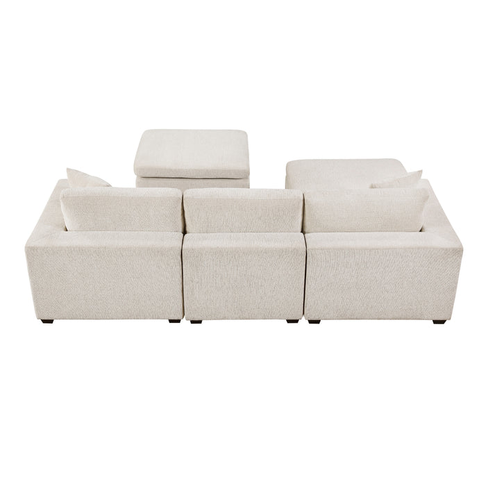 Homelegance - Serenity 5 Piece Modular Sectional with Two Ottomans in Beige - 8310NBE*5AC2C1A2OT - GreatFurnitureDeal