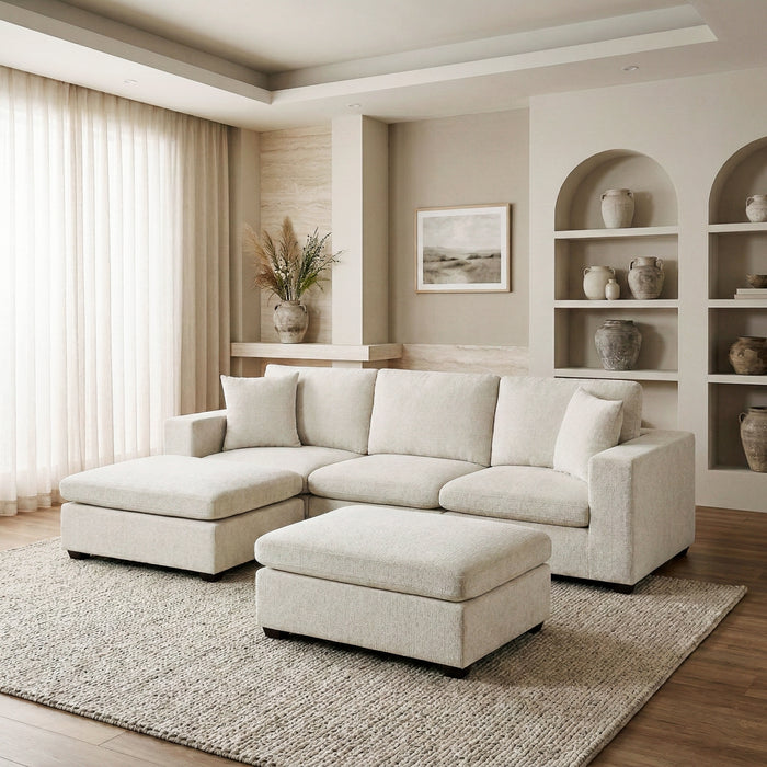 Homelegance - Serenity 5 Piece Modular Sectional with Two Ottomans in Beige - 8310NBE*5AC2C1A2OT - GreatFurnitureDeal