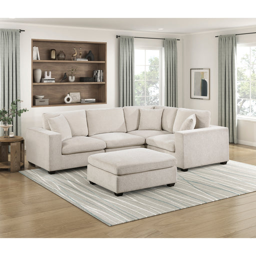 Homelegance - Serenity 5 Piece Modular Sectional with Ottoman in Beige - 8310NBE*5AC2C1ACROT - GreatFurnitureDeal