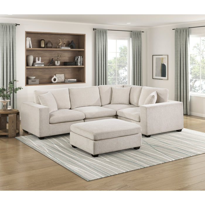 Homelegance - Serenity 5 Piece Modular Sectional with Ottoman in Beige - 8310NBE*5AC2C1ACROT - GreatFurnitureDeal