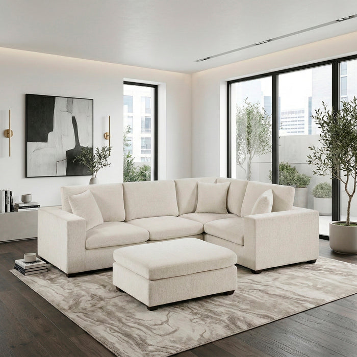 Homelegance - Serenity 5 Piece Modular Sectional with Ottoman in Beige - 8310NBE*5AC2C1ACROT - GreatFurnitureDeal