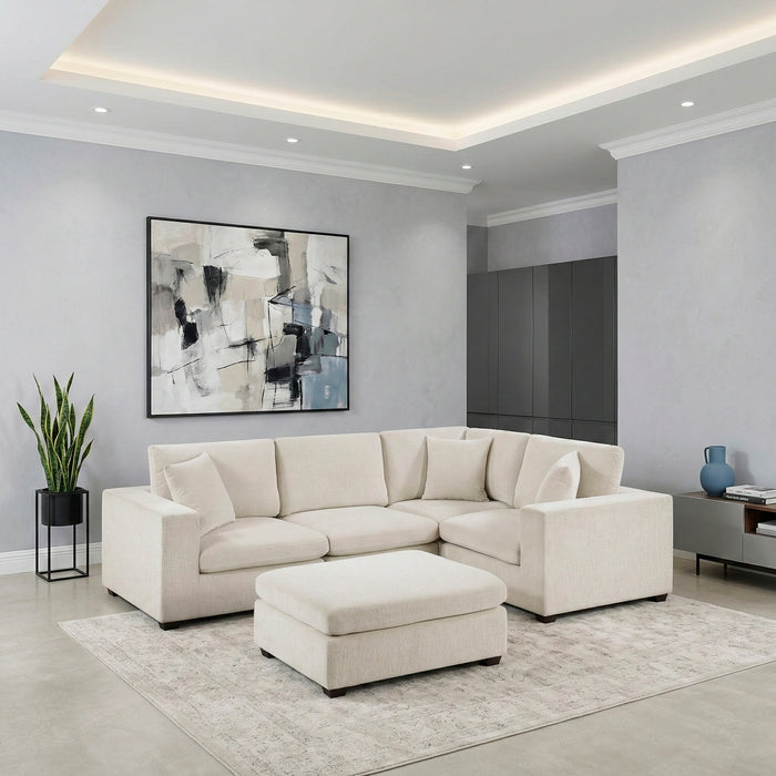 Homelegance - Serenity 5 Piece Modular Sectional with Ottoman in Beige - 8310NBE*5AC2C1ACROT - GreatFurnitureDeal