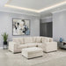 Homelegance - Serenity 5 Piece Modular Sectional with Ottoman in Beige - 8310NBE*5AC2C1ACROT - GreatFurnitureDeal