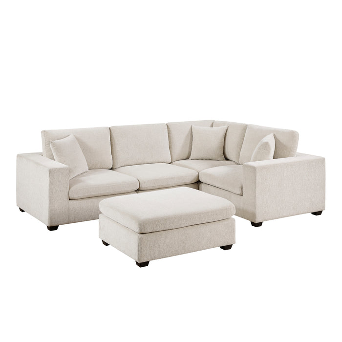 Homelegance - Serenity 5 Piece Modular Sectional with Ottoman in Beige - 8310NBE*5AC2C1ACROT - GreatFurnitureDeal