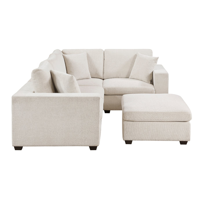 Homelegance - Serenity 5 Piece Modular Sectional with Ottoman in Beige - 8310NBE*5AC2C1ACROT - GreatFurnitureDeal