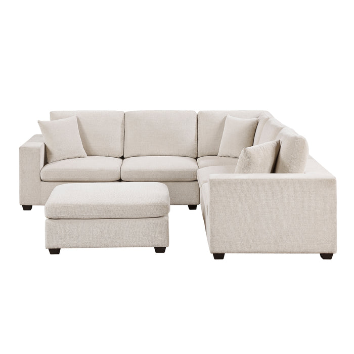 Homelegance - Serenity 6 Piece Modular Sectional with Ottoman in Beige - 8310NBE*62AC2C1ACROT - GreatFurnitureDeal