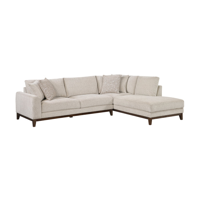 Homelegance - Juniper 2 Piece Sectional with Right Chaise in Taupe - 8312NTP*22LRC - GreatFurnitureDeal