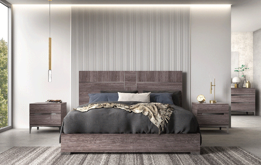ESF Furniture - Viola 3 Piece Queen Size Bedroom Set in Purple Elm - VIOLAQS-3SET