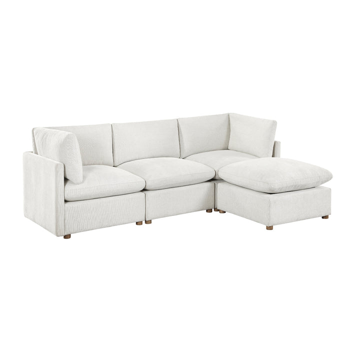 Homelegance - Annex 4 Piece Modular Sectional with Ottoman in Beige - 8338BE*42CRACOT - GreatFurnitureDeal
