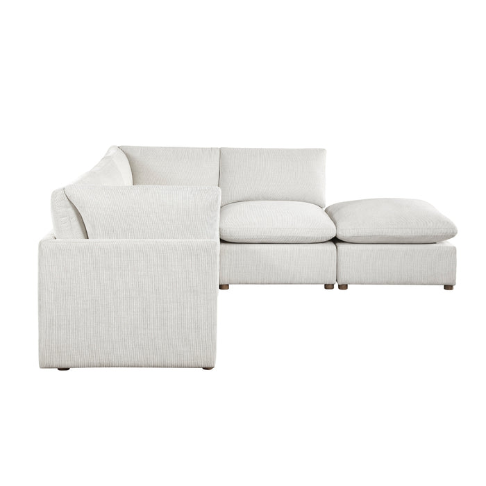 Homelegance - Annex 5 Piece Modular Sectional with Ottoman in Beige - 8338BE*52AC2CROT - GreatFurnitureDeal