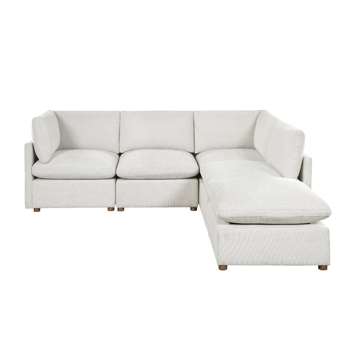 Homelegance - Annex 5 Piece Modular Sectional with Ottoman in Beige - 8338BE*52AC2CROT - GreatFurnitureDeal