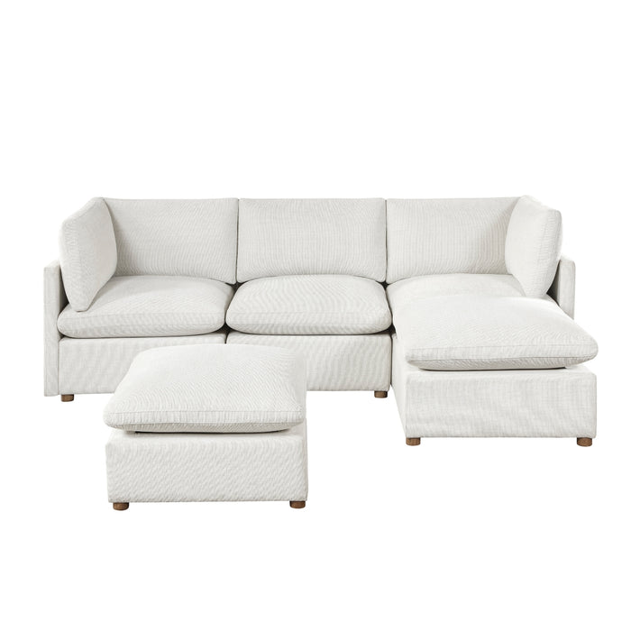 Homelegance - Annex 5 Piece Modular Sectional with Two Ottomans in Beige - 8338BE*52CRAC2OT - GreatFurnitureDeal
