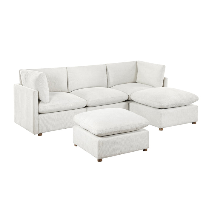 Homelegance - Annex 5 Piece Modular Sectional with Two Ottomans in Beige - 8338BE*52CRAC2OT - GreatFurnitureDeal