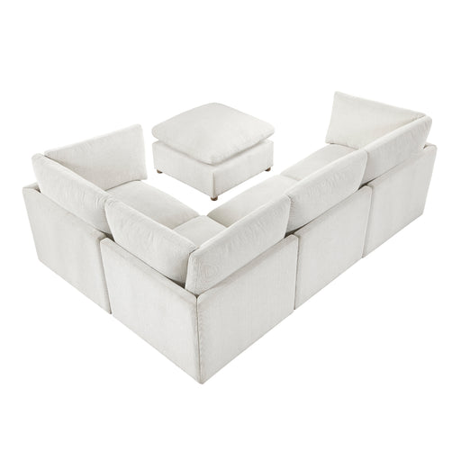 Homelegance - Annex 5 Piece Modular Sectional with Ottoman in Beige - 8338BE*53CRACOT - GreatFurnitureDeal