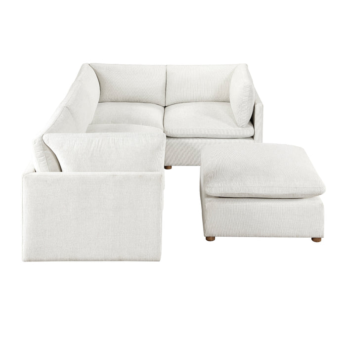 Homelegance - Annex 5 Piece Modular Sectional with Ottoman in Beige - 8338BE*53CRACOT - GreatFurnitureDeal