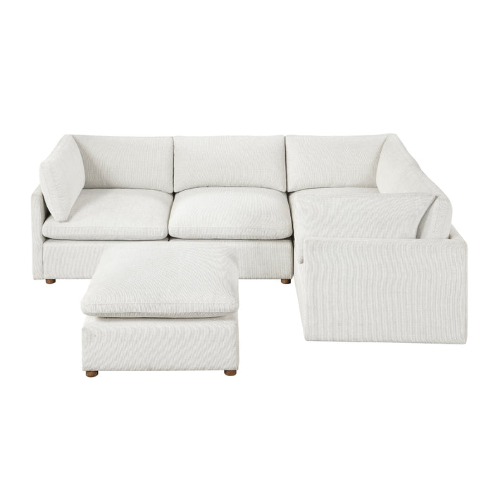 Homelegance - Annex 5 Piece Modular Sectional with Ottoman in Beige - 8338BE*53CRACOT - GreatFurnitureDeal