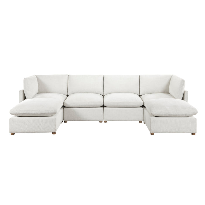 Homelegance - Annex 6 Piece Modular Sectional with Two Ottomans in Beige - 8338BE*62CR2AC2OT - GreatFurnitureDeal