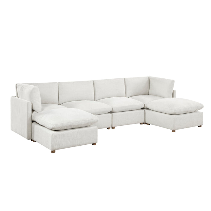 Homelegance - Annex 6 Piece Modular Sectional with Two Ottomans in Beige - 8338BE*62CR2AC2OT - GreatFurnitureDeal