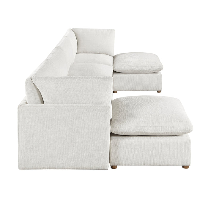 Homelegance - Annex 6 Piece Modular Sectional with Two Ottomans in Beige - 8338BE*62CR2AC2OT - GreatFurnitureDeal