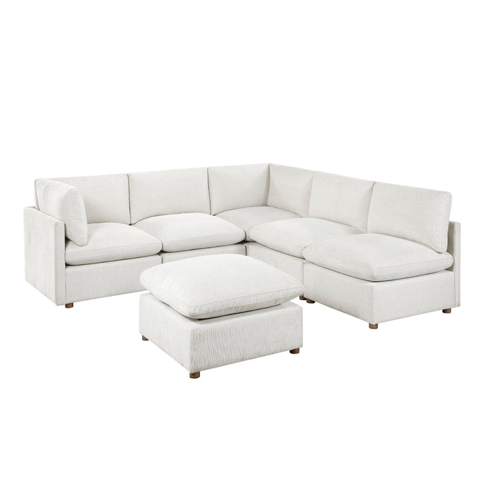 Homelegance - Annex 6 Piece Modular Sectional with Ottoman in Beige - 8338BE*62CR3ACOT - GreatFurnitureDeal