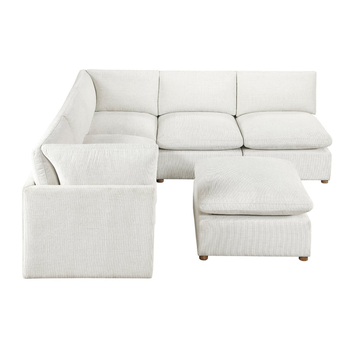 Homelegance - Annex 6 Piece Modular Sectional with Ottoman in Beige - 8338BE*62CR3ACOT - GreatFurnitureDeal
