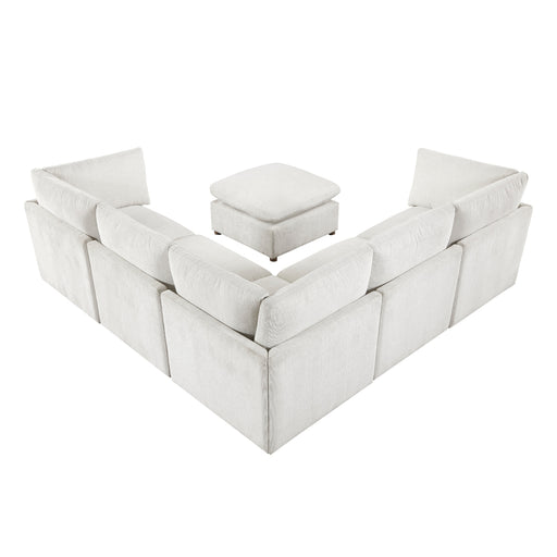 Homelegance - Annex 6 Piece Modular Sectional with Ottoman in Beige - 8338BE*63CR2ACOT - GreatFurnitureDeal