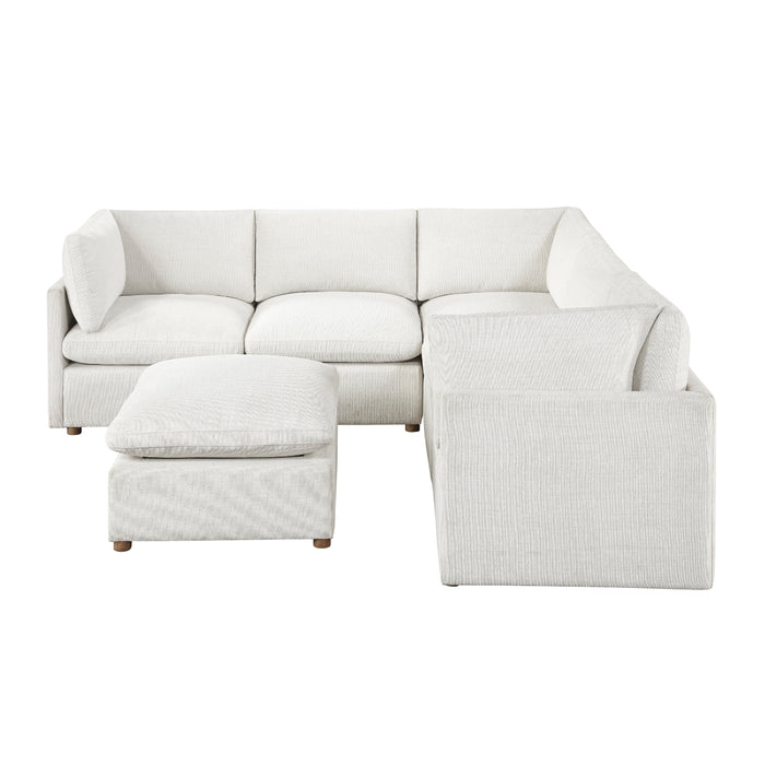 Homelegance - Annex 6 Piece Modular Sectional with Ottoman in Beige - 8338BE*63CR2ACOT - GreatFurnitureDeal