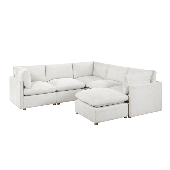 Homelegance - Annex 6 Piece Modular Sectional with Ottoman in Beige - 8338BE*63CR2ACOT - GreatFurnitureDeal