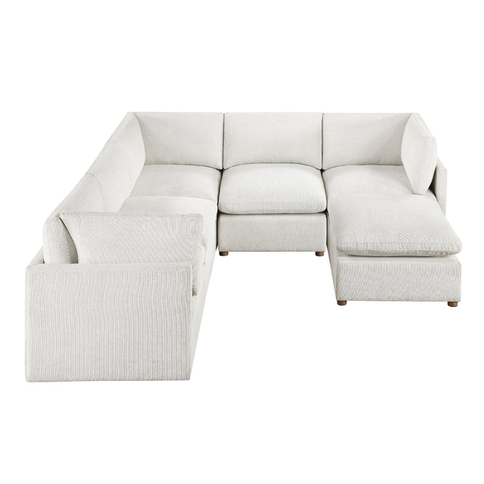 Homelegance - Annex 6 Piece Modular Sectional with Ottoman in Beige - 8338BE*63CR2ACOT - GreatFurnitureDeal