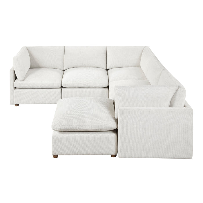 Homelegance - Annex 6 Piece Modular Sectional with Ottoman in Beige - 8338BE*63CR2ACOT - GreatFurnitureDeal