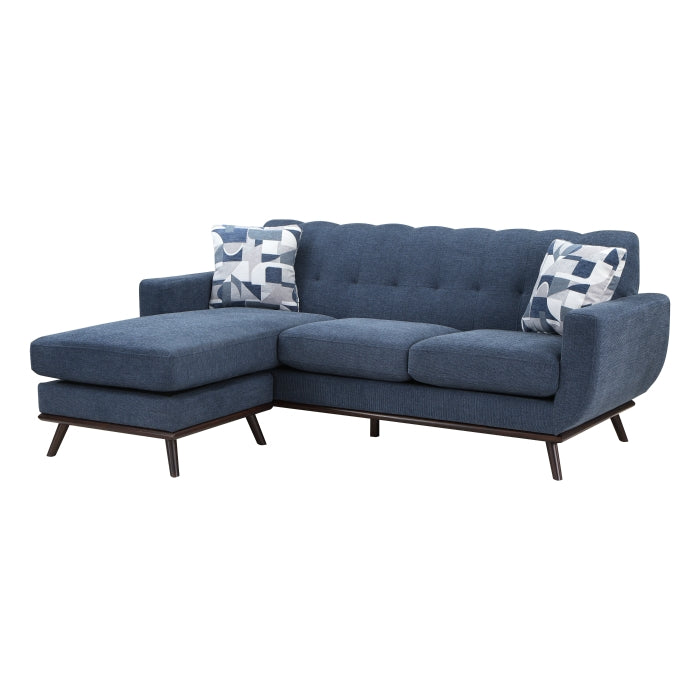 Homelegance - Everton Sofa Chaise in Blue - 8341BL-3SCRV - GreatFurnitureDeal