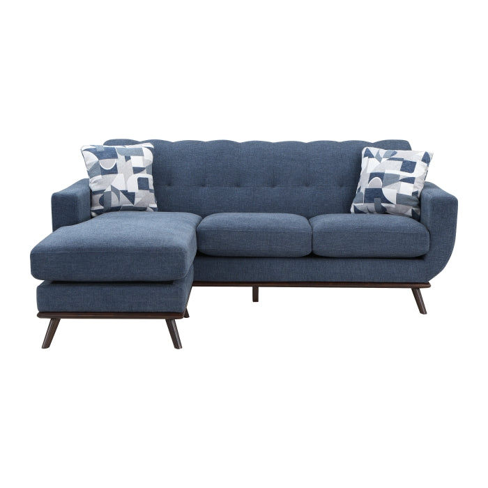 Homelegance - Everton Sofa Chaise in Blue - 8341BL-3SCRV - GreatFurnitureDeal