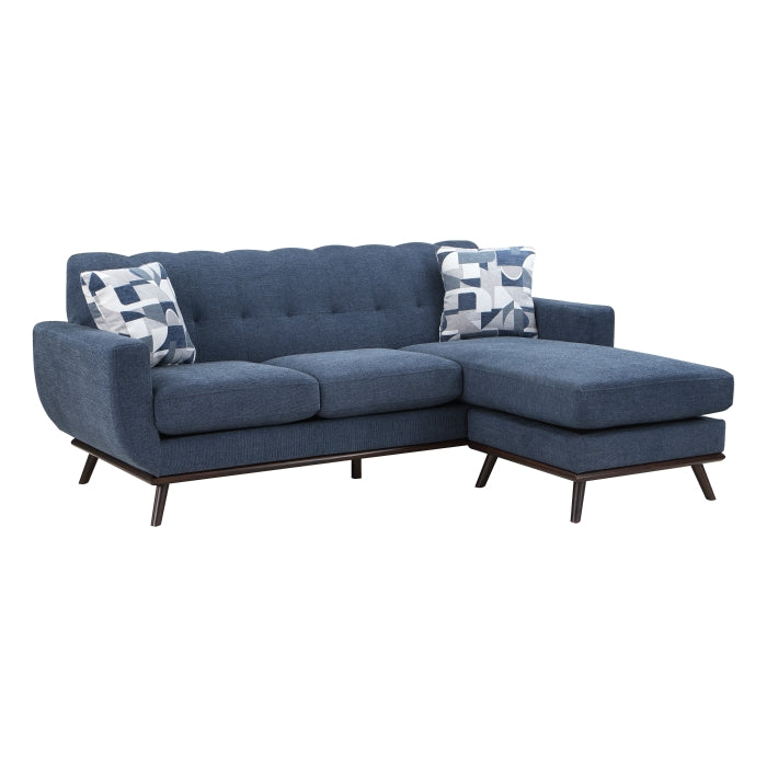 Homelegance - Everton Sofa Chaise in Blue - 8341BL-3SCRV - GreatFurnitureDeal