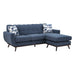 Homelegance - Everton Sofa Chaise in Blue - 8341BL-3SCRV - GreatFurnitureDeal