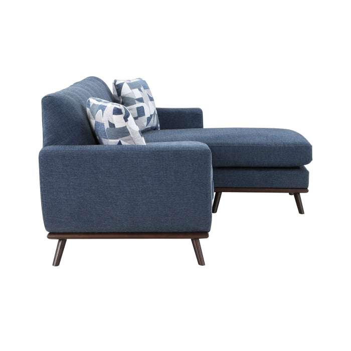 Homelegance - Everton Sofa Chaise in Blue - 8341BL-3SCRV - GreatFurnitureDeal