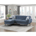 Homelegance - Everton Sofa Chaise in Blue - 8341BL-3SCRV - GreatFurnitureDeal