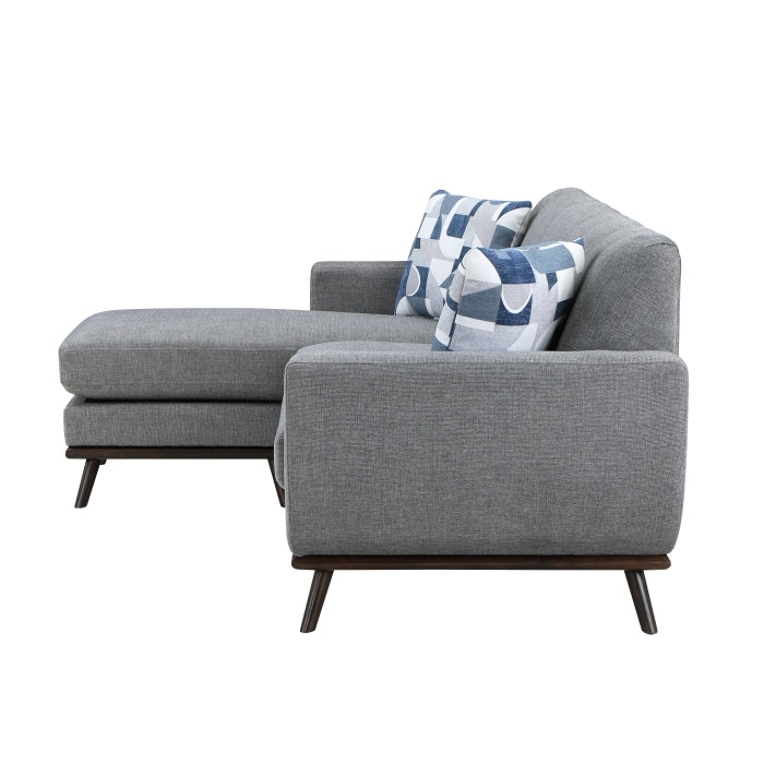 Homelegance - Everton Reversible Sofa Chaise in Gray - 8341GY-3SCRV - GreatFurnitureDeal