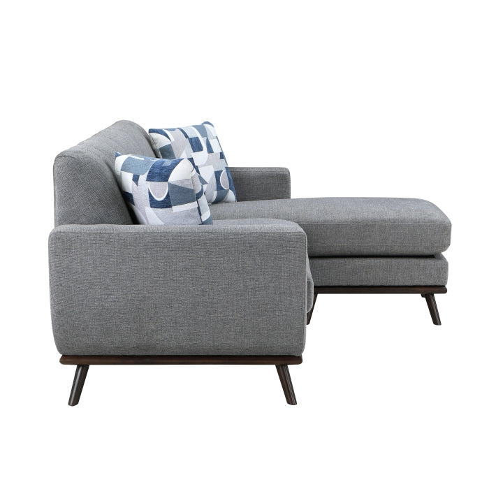Homelegance - Everton Reversible Sofa Chaise in Gray - 8341GY-3SCRV - GreatFurnitureDeal