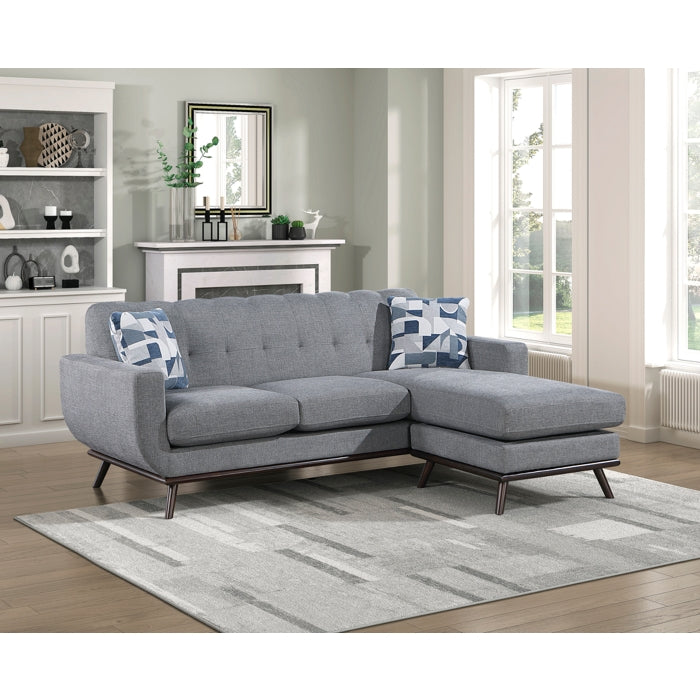 Homelegance - Everton Reversible Sofa Chaise in Gray - 8341GY-3SCRV - GreatFurnitureDeal