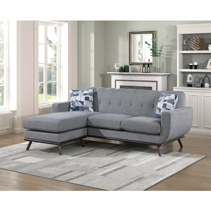 Homelegance - Everton Reversible Sofa Chaise in Gray - 8341GY-3SCRV - GreatFurnitureDeal