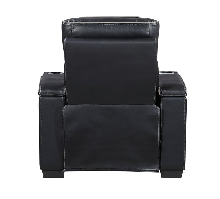Homelegance - Cyber Power Reclining Chair with Power Headrest in Black - 8344BLK-1PWHM - GreatFurnitureDeal