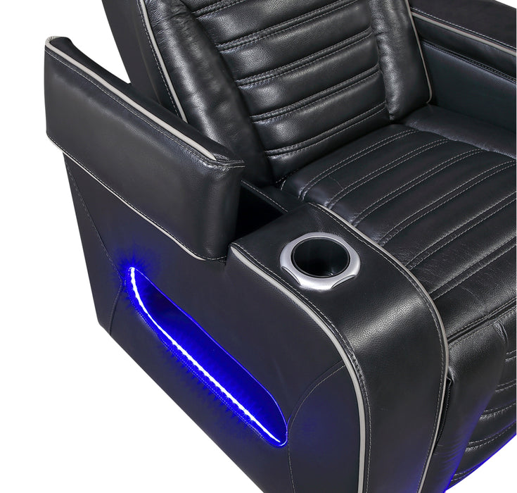 Homelegance - Cyber 3 Piece Power Reclining Living Room Set in Black - 8344BLK*3PWHM - GreatFurnitureDeal