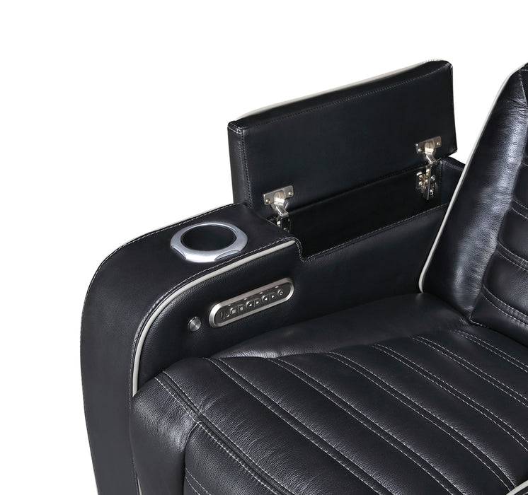 Homelegance - Cyber Power Reclining Chair with Power Headrest in Black - 8344BLK-1PWHM - GreatFurnitureDeal