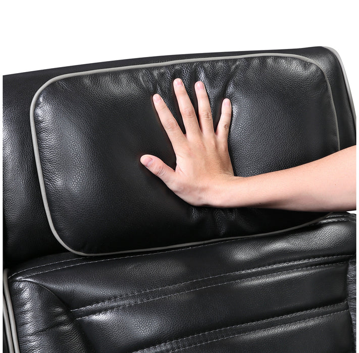 Homelegance - Cyber Power Reclining Chair with Power Headrest in Black - 8344BLK-1PWHM - GreatFurnitureDeal