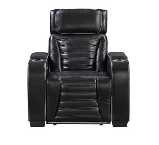 Homelegance - Cyber Power Reclining Chair with Power Headrest in Black - 8344BLK-1PWHM - GreatFurnitureDeal
