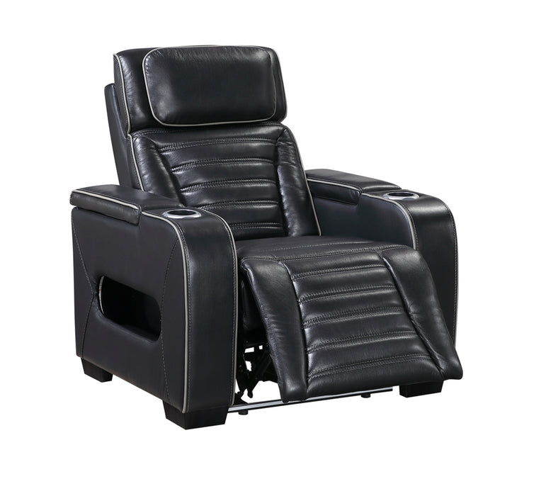 Homelegance - Cyber Power Reclining Chair with Power Headrest in Black - 8344BLK-1PWHM - GreatFurnitureDeal
