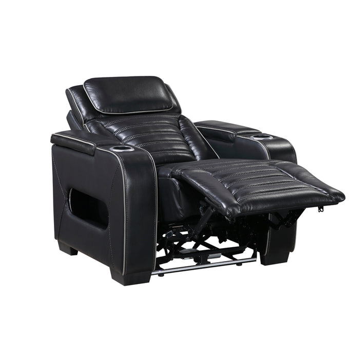 Homelegance - Cyber Power Reclining Chair with Power Headrest in Black - 8344BLK-1PWHM - GreatFurnitureDeal