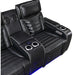 Homelegance - Cyber Power Reclining Console Loveseat in Black - 8344BLK-2PWHM - GreatFurnitureDeal